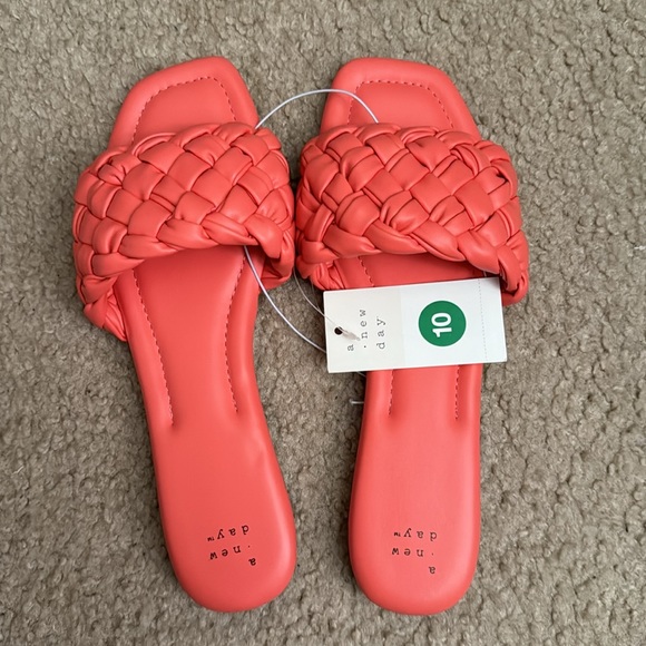 A New Day Carissa Woven Slide Sandals Size 10 Color Pink - Picture 6 of 9